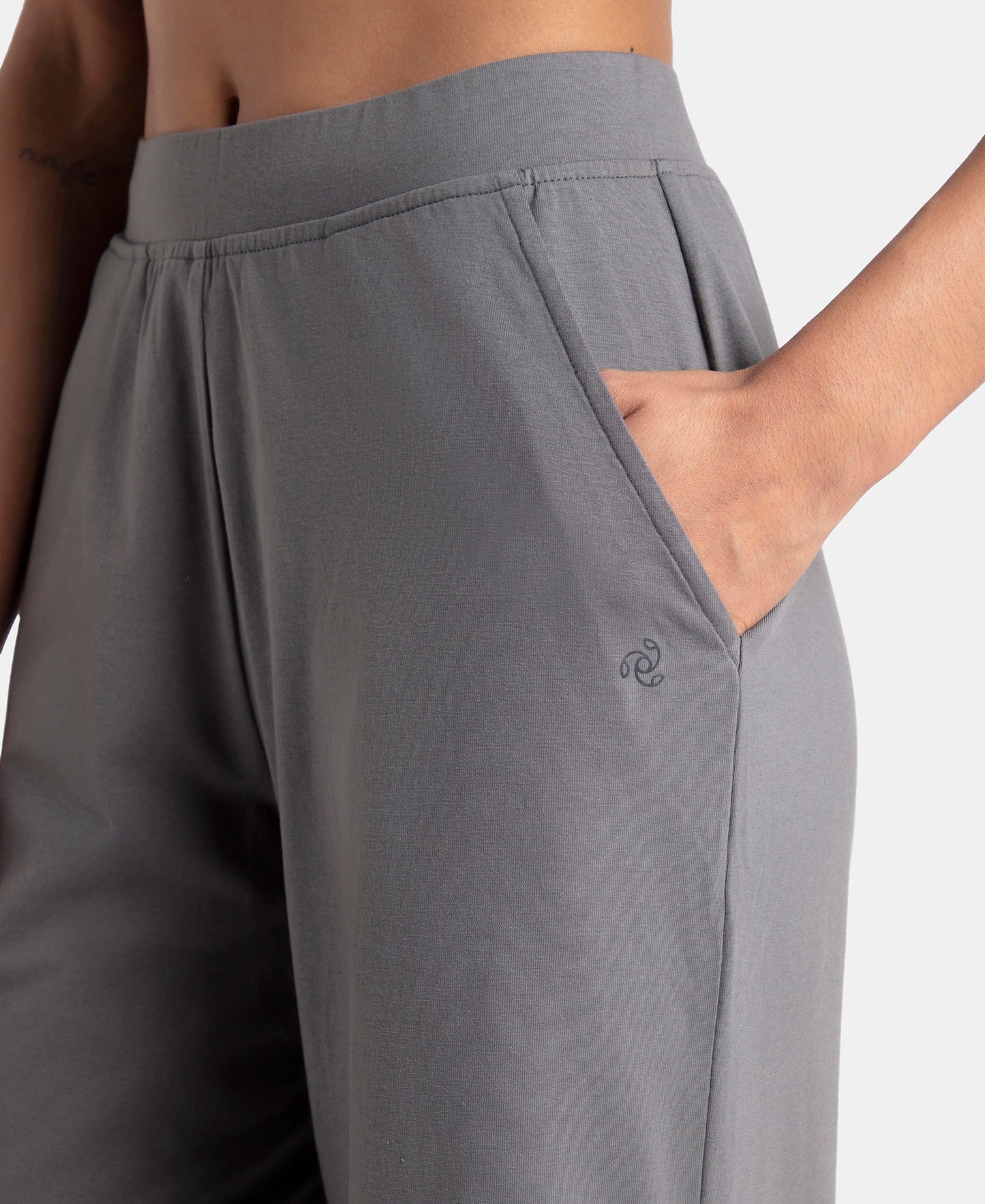 Super Combed Cotton Rich Elastane Stretch Relaxed Fit Culottes - Castle Rock