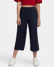 Super Combed Cotton Rich Elastane Stretch Relaxed Fit Culottes - Navy Blazer