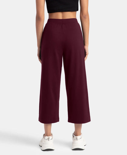 Super Combed Cotton Rich Elastane Stretch Relaxed Fit Culottes - Wine Tasting