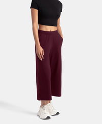 Super Combed Cotton Rich Elastane Stretch Relaxed Fit Culottes - Wine Tasting