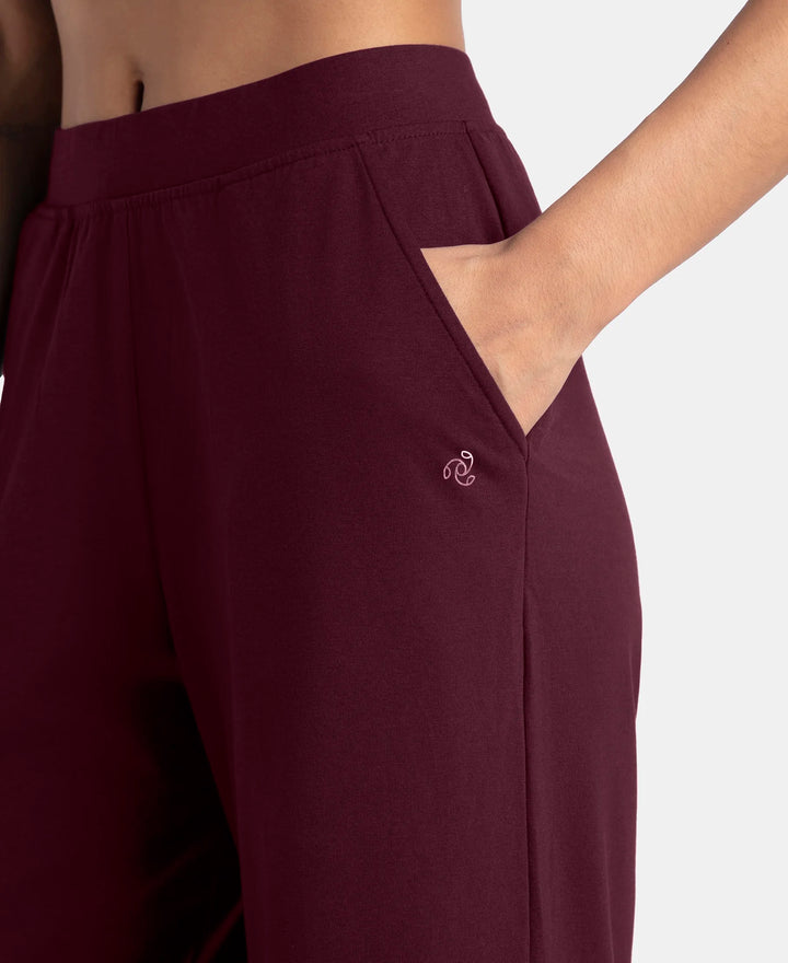 Super Combed Cotton Rich Elastane Stretch Relaxed Fit Culottes - Wine Tasting