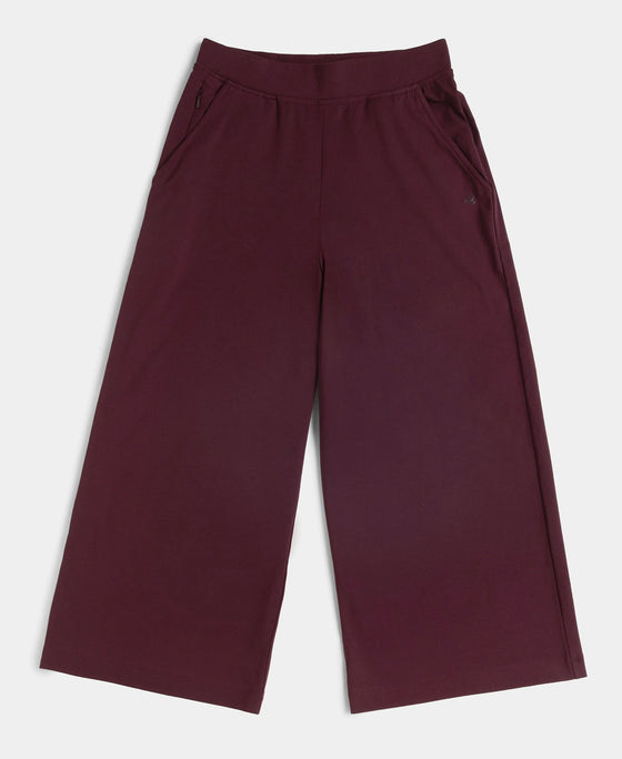 Super Combed Cotton Rich Elastane Stretch Relaxed Fit Culottes - Wine Tasting