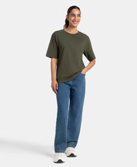 Super Combed Cotton Oversized T-Shirt with Drop Shoulder Styling - Deep Depths