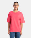 Super Combed Cotton Oversized T-Shirt with Drop Shoulder Styling - Rogue Red