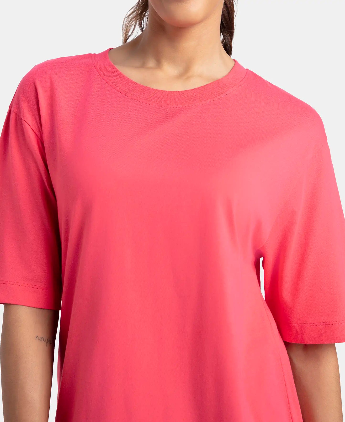 Super Combed Cotton Oversized T-Shirt with Drop Shoulder Styling - Rogue Red