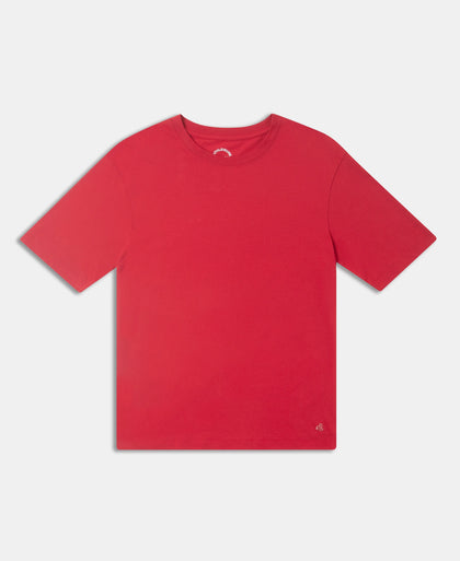 Super Combed Cotton Oversized T-Shirt with Drop Shoulder Styling - Rhythemic Red