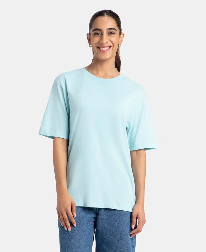 Super Combed Cotton Oversized T-Shirt with Drop Shoulder Styling - Sea Angel