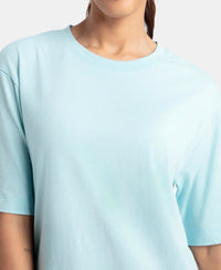 Super Combed Cotton Oversized T-Shirt with Drop Shoulder Styling - Sea Angel