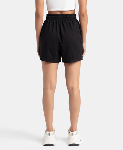 Super Combed Cotton Rich Straight Fit Shorts with Side Pockets - Black