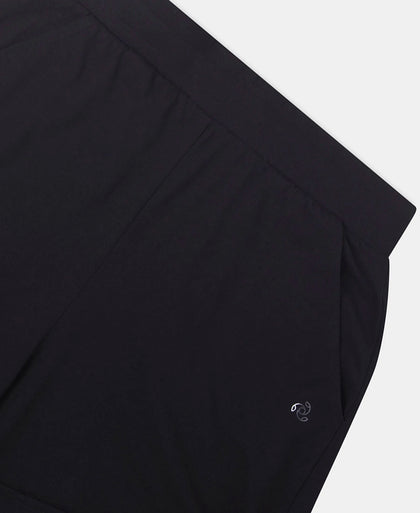 Super Combed Cotton Rich Straight Fit Shorts with Side Pockets - Black