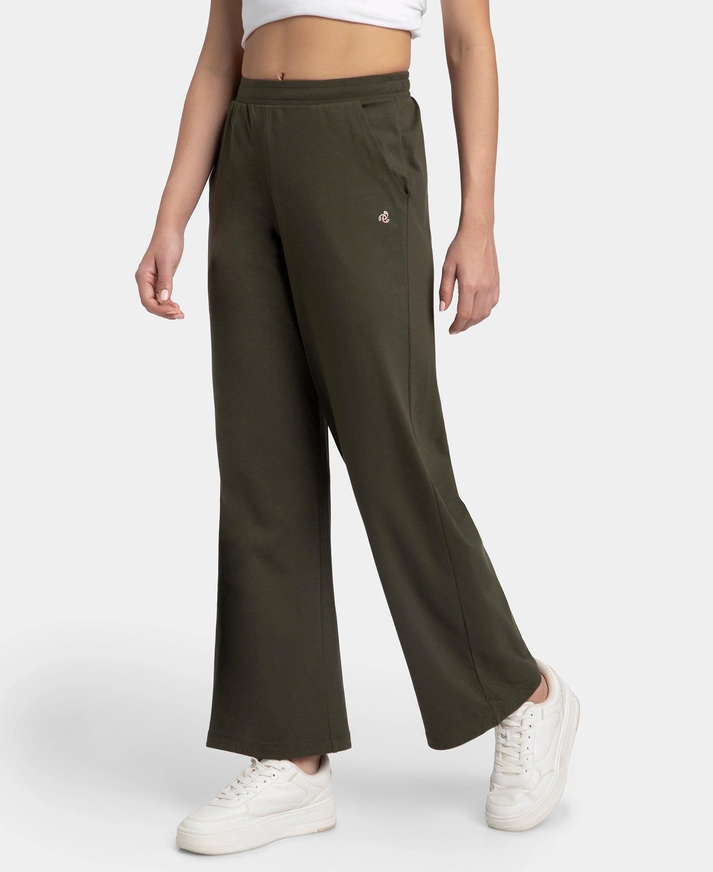 Super Combed Cotton Rich Straight Fit Wide Leg Pants - Deep Depths