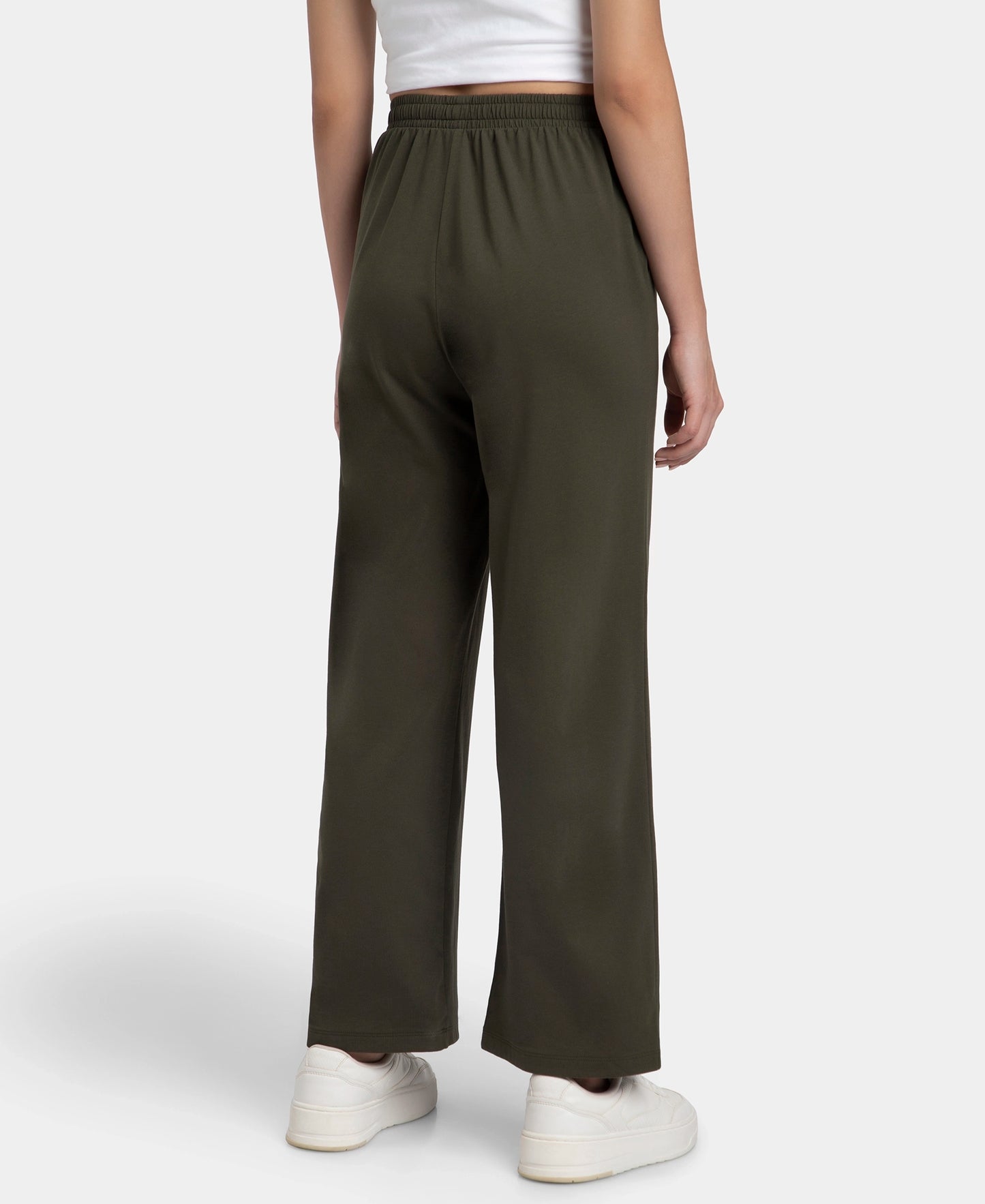 Super Combed Cotton Rich Straight Fit Wide Leg Pants - Deep Depths