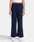 Super Combed Cotton Rich Straight Fit Wide Leg Pants - Navy Blazer