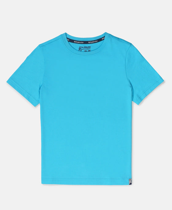 Boy's Super Combed Cotton Round Neck Half Sleeve T-Shirt - Scuba Blue