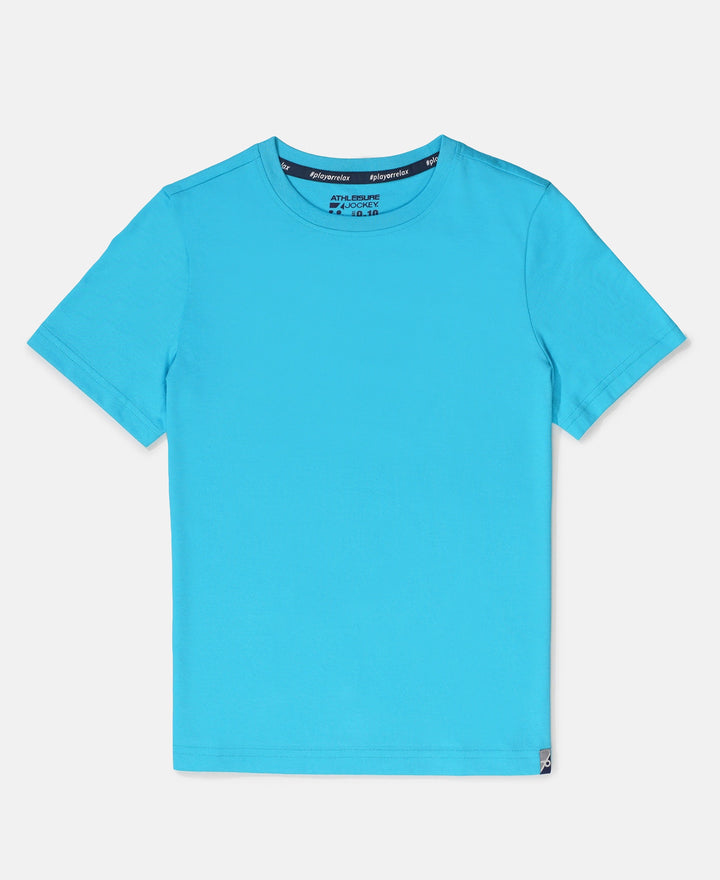 Boy's Super Combed Cotton Round Neck Half Sleeve T-Shirt - Scuba Blue