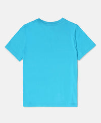 Boy's Super Combed Cotton Round Neck Half Sleeve T-Shirt - Scuba Blue