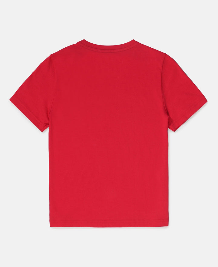 Boy's Super Combed Cotton Round Neck Half Sleeve T-Shirt - Team Red