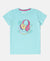 Girl's Super Combed Cotton Graphic Printed T-Shirt - Aruba Blue