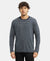 Super Combed Cotton Rich Striped Round Neck Full Sleeve T-Shirt - Charcoal & Navy-1