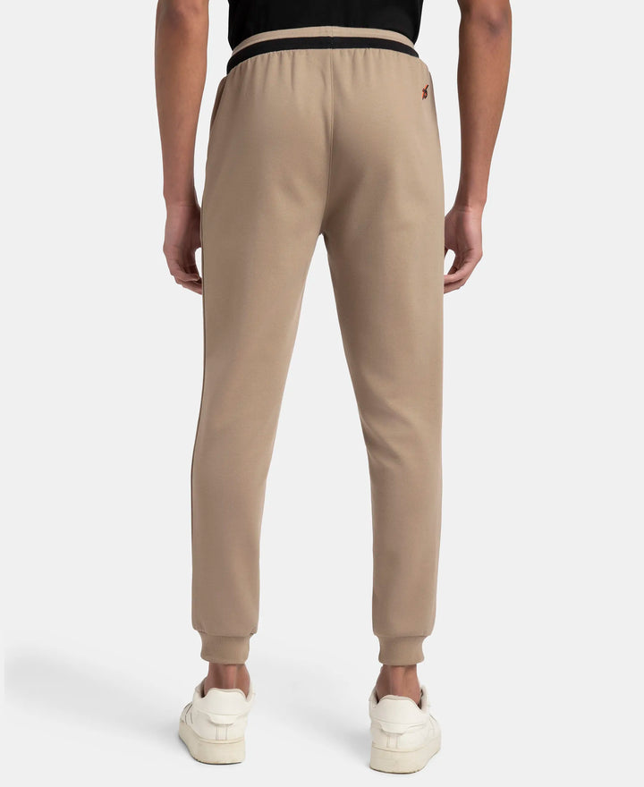 Super Combed Cotton Rich Pique Slim Fit Jogger with Zipper Pockets - Desert Taupe