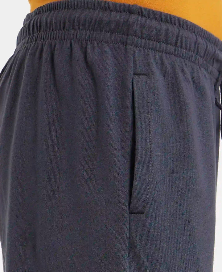 Super Combed Cotton Straight Fit Shorts with Side Pockets - Graphite-7