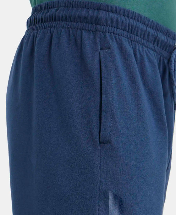 Super Combed Cotton Straight Fit Shorts with Side Pockets - Insignia Blue-7