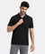 Microfiber Fabric Solid Half Sleeve Polo T-Shirt with StayDry & StayFresh Technology - Black