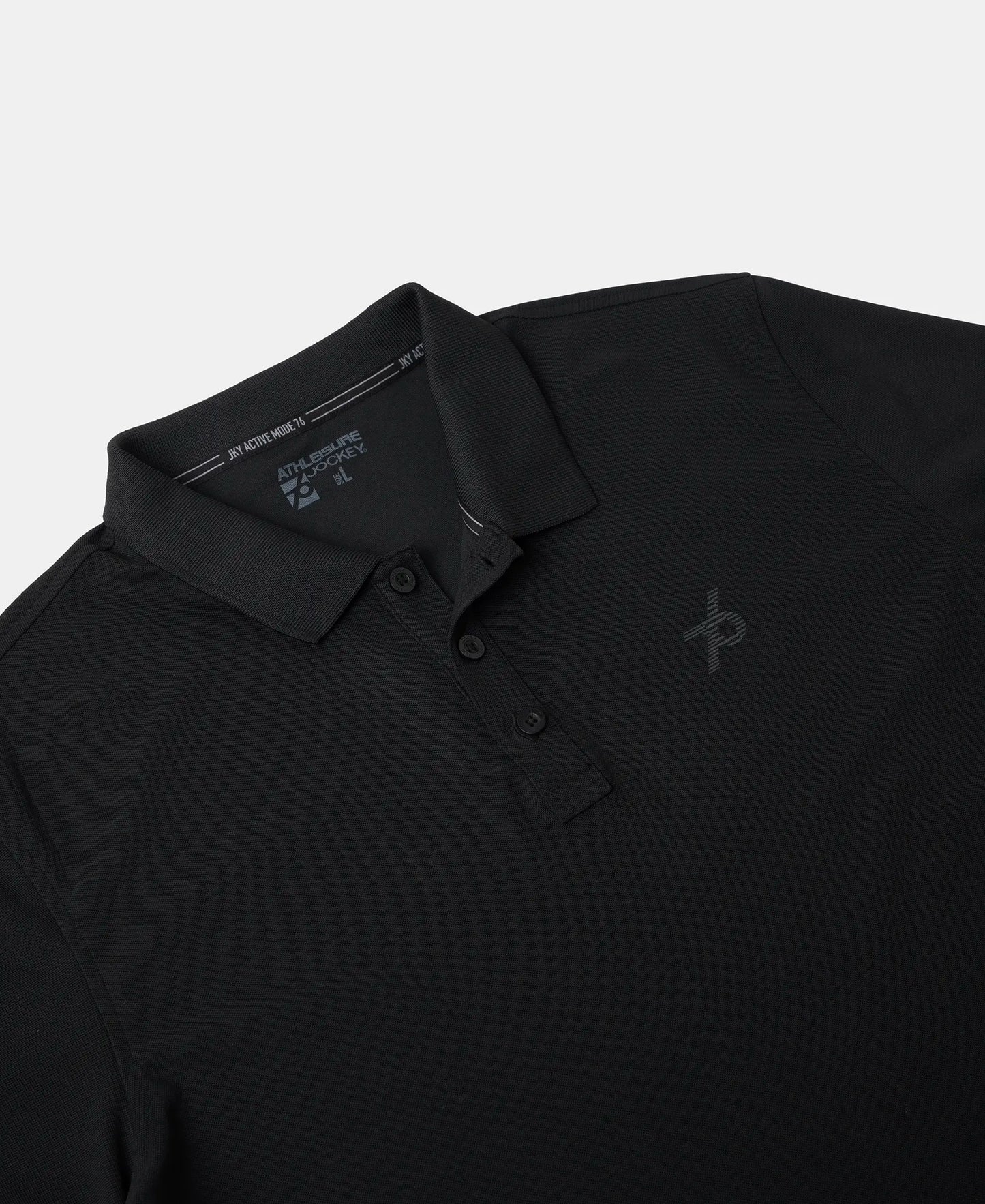 Microfiber Fabric Solid Half Sleeve Polo T-Shirt with StayDry & StayFresh Technology - Black