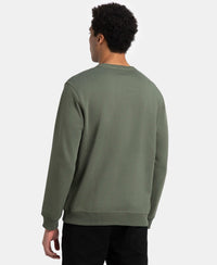 Super Combed Cotton Rich Pique Sweatshirt with Ribbed Cuffs - Thyme