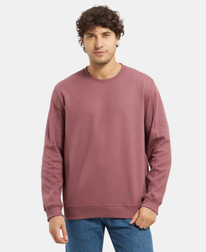 Super Combed Cotton Rich Pique Sweatshirt with Ribbed Cuffs - Wild Ginger-1