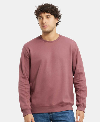 Super Combed Cotton Rich Pique Sweatshirt with Ribbed Cuffs - Wild Ginger-5