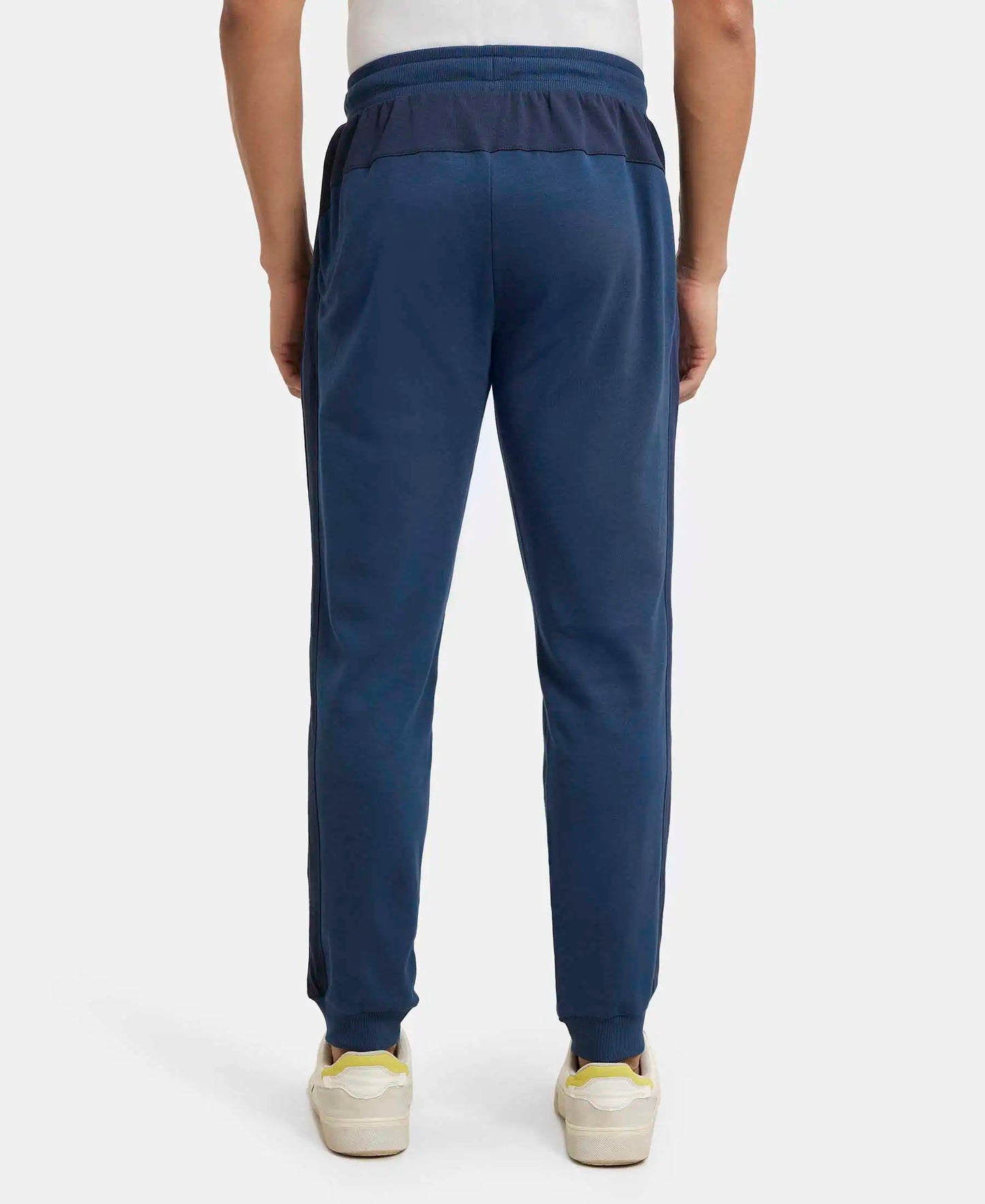 Super Combed Cotton Rich Slim Fit Jogger with Zipper Pockets - Insignia Blue & Navy-3