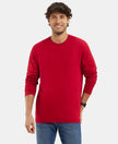 Super Combed Cotton Rich Solid Round Neck Full Sleeve T-Shirt - Shanghai Red-1