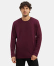 Super Combed Cotton Rich Solid Round Neck Full Sleeve T-Shirt - Wine Tasting-1