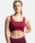 Wirefree Padded Tactel Nylon Elastane Stretch Full Coverage Racerback Styling Sports Bra with StayFresh and StayDry Treatment - Claret