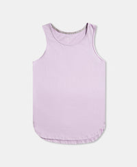 Super Combed Cotton Rich Solid Curved Hem Styled Tank Top - Orchid Bloom