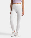 Super Combed Cotton Elastane Stretch Leggings with Ultrasoft Waistband - White