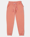 Girl's Super Combed Cotton Elastane Stretch Slim Fit Joggers - Burnt Coral