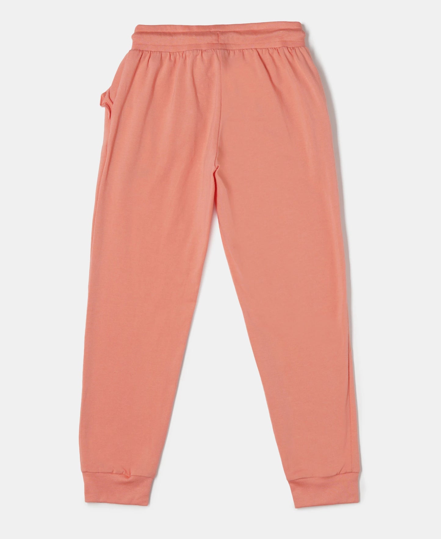 Girl's Super Combed Cotton Elastane Stretch Slim Fit Joggers - Burnt Coral