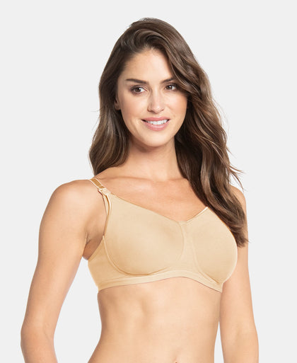 Wirefree Non Padded Super Combed Cotton Elastane Stretch Full Coverage Nursing Bra with Front Clasp Opening - Light Skin