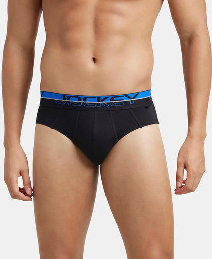 Super Combed Cotton Solid Brief with Ultrasoft Waistband - Black (Pack of 2)-2