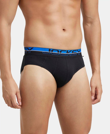 Super Combed Cotton Solid Brief with Ultrasoft Waistband - Black (Pack of 2)-5