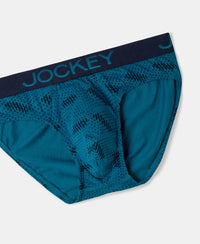 Super Combed Cotton Elastane Stretch Printed Brief with Ultrasoft Waistband - Ocean Depth