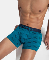 Super Combed Cotton Elastane Stretch Printed Trunk with Ultrasoft Waistband - Ocean Depth