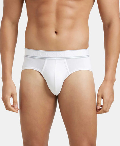 Tencel Micro Modal Elastane Stretch Solid Brief with StayFresh Properties - White-1