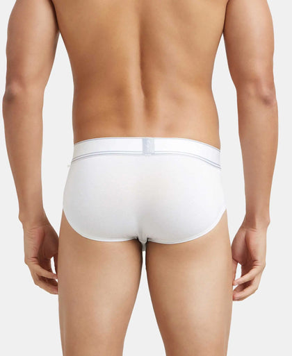 Tencel Micro Modal Elastane Stretch Solid Brief with StayFresh Properties - White-3