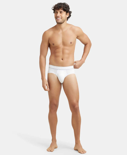 Tencel Micro Modal Elastane Stretch Solid Brief with StayFresh Properties - White-4