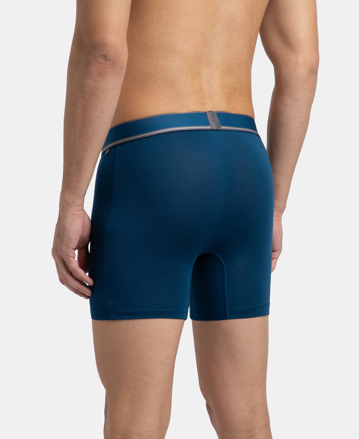 Tencel Micro Modal Elastane Stretch Solid Boxer Brief with Natural StayFresh Properties - Poseidon