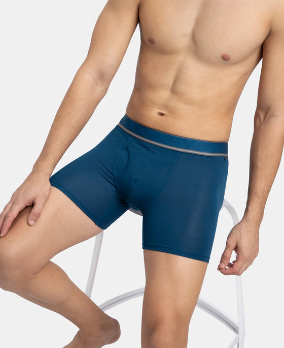 Tencel Micro Modal Elastane Stretch Solid Boxer Brief with Natural StayFresh Properties - Poseidon