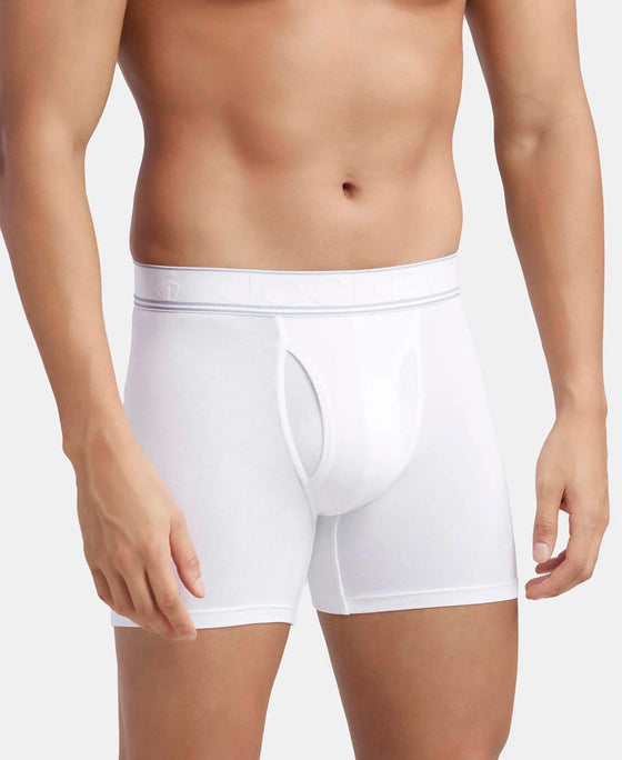 Tencel Micro Modal Elastane Stretch Solid Boxer Brief with Natural StayFresh Properties - White-2